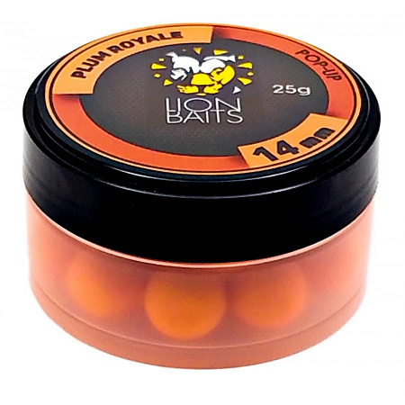 LION BAITS бойлы 14 мм плавающие Plum Royale банка 25г